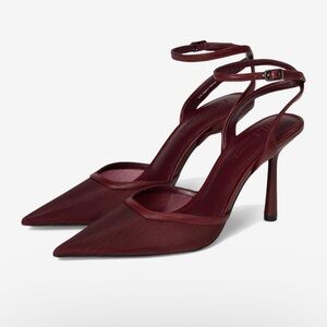 NWT Steve Madden Mesh Burgundy Heels Size 8
